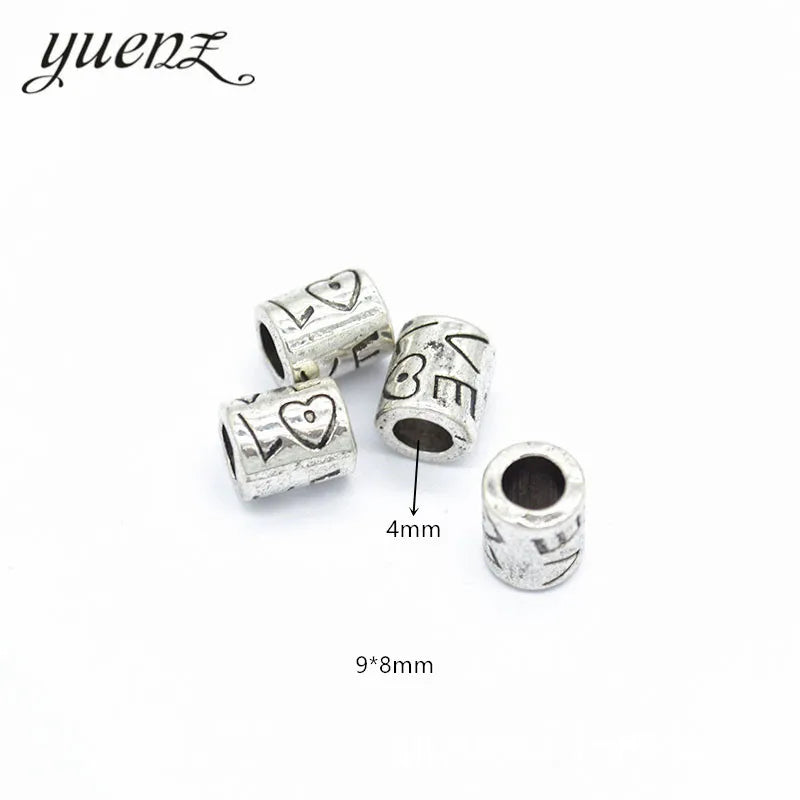 Alloy Beads Round Shape LOVE Charm Tibetan Silver Diy Beads for Necklace Bracelet Jewelry Making R71
