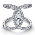 Luxury Marquise Cut 5*9mm White Gold Colour 925 Sterling Silver Engagement Wedding Ring