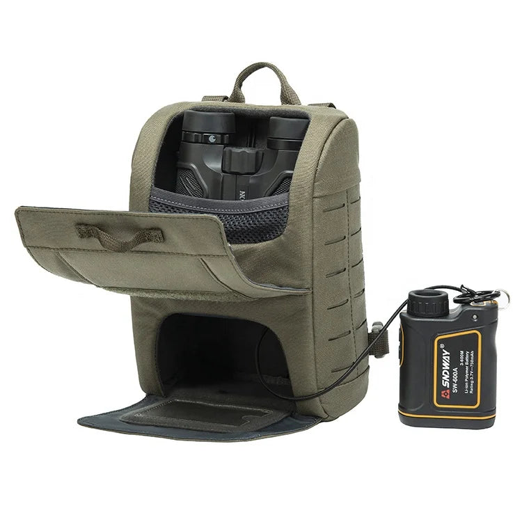 GAF 500D Cordura Nylon Laser Cut Molle System Zipper Closure Green Customizable Hunting Rangefinder Binocular Harness Bag Case
