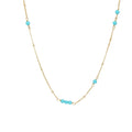 Daidan Silver Necklace 925 Women Chain 18K Gold Plated Bead Turquoise Stone Fine Chokers Necklace