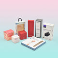 Custom Luxury Blue Empty Cosmetic Packaging Box Skincare Paper Cardboard Small Paper Mailer Box With Window