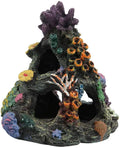 Coral Aquarium Resin & Plastic Rock Mountain Cave Ornaments for Betta Fish House Sleep Rest Hide Play Breed 16.5x15x14cm 0.3kg