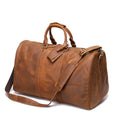 High Vintage Crazy Horse Leather Canvas Duffle Weekend Bag with Shoes Compartment Zipper Closure Real Leather Travel Bag for Men