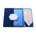 Custom Luxury Hardcover Smooth Silk Box Acrylic Invitation for Wedding  Quinceanera Ceremony Navy Blue Multiple Color Options