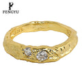 Fine 18k Gold Hammered Zircon Rings for Women 925 Sterling Silver Fashion Gemstone Ring Designer Custom Jewelry Wholesale Lot