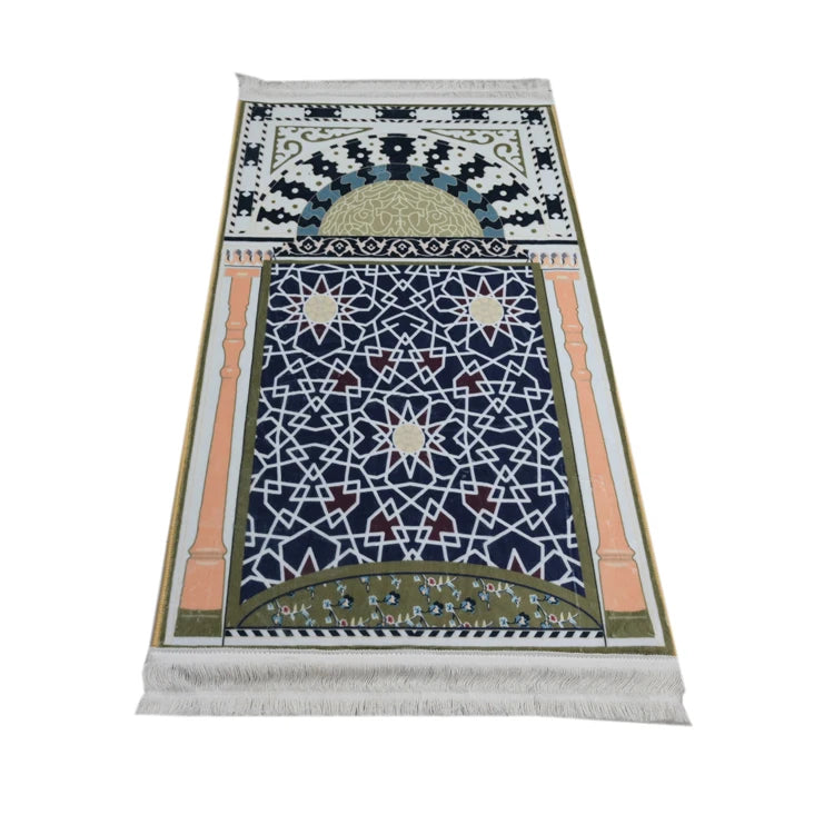 Wholesale Heat Transfer Low Pile Polyester Prayer Mat Super Soft Printed Muslim Prayer Rug with Customized Design