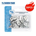 30PCS TS-K111 Hanger Set High Quality Metal Stamping Aluminum Picture Frame Hook Hanger With Double Holes and Screws