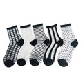 Wholesale Personality Dots Striped Jacquard Thin Socks Women Transparent Sheer Crew Socks