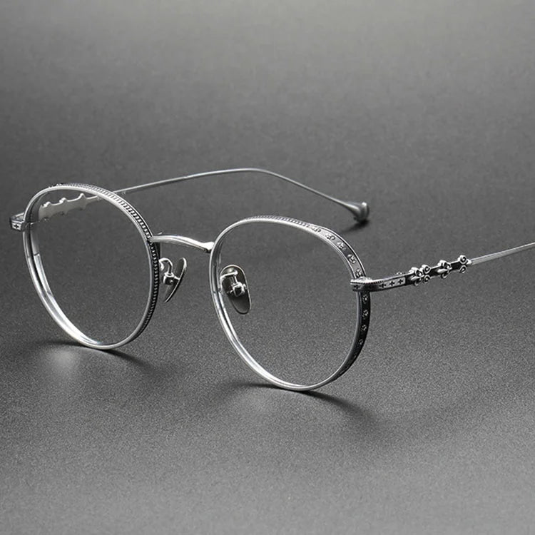 Funky Titanium Spectacle Frames for Ladies Solid Pattern Eyewear Eyeglass Frames with Advance Oval Optical Glasses