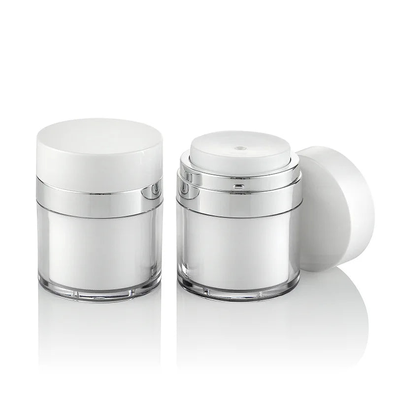 White 15g 30g 50g Cream Vacuum Bottle with Airless Pump Empty Cosmetic Plastic Acrylic Jars for Face Cream Lotion and Eye Cream
