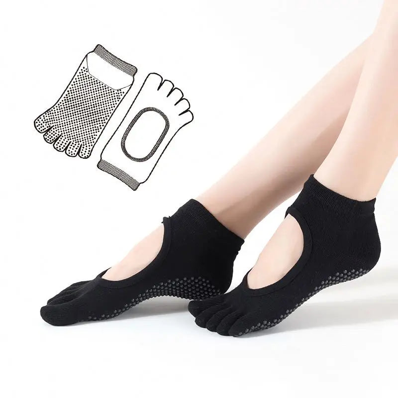 2021 Hot Selling Instep Open 5 Toes Separator Professional Sport Non-Slip Women's Yoga  Low Cut Divided Toe Five Fingers Socks
