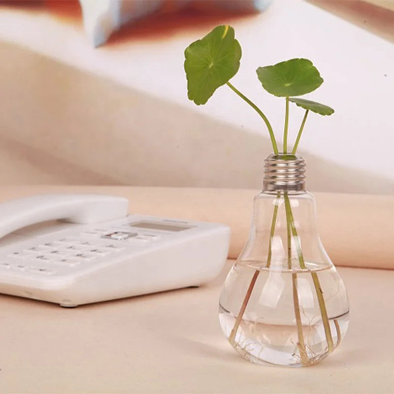 Modern Transparent Glass Bulb Hanging Vase for Wedding Home Decor Hydroponic Wall Vase with Greenery
