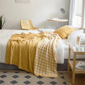 Newest Design Houndstooth Jacquard Cable Rhombus Custom 100% Cotton Knitted Throw Blanket for Home Decoration LY
