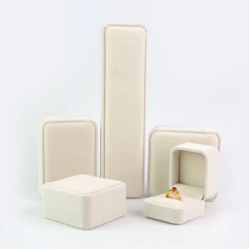 High Quality Velvet Jewelry Boxes Custom Name Rectangle Styles Different Colors Personalized Simple Style for Luxury Packaging