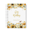 Personalized Budget Wedding Planner Book Sunflower Design Spiral Bound Hardcover Custom Size Available