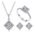 HL04 Abiding Jewelry Factory Wholesale Princess Cut Moissanite Diamond Sterling Silver Jewellery Set for Wedding
