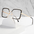 Trendy High End Women Acetate Metal Glasses Frames square Oversized Eyewear Slim Anti Blue Light Eyeglasses Frames