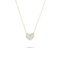 Tiny Pave Folded Heart Necklace Elegant Jewelry 925 Sterling Silver