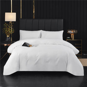 3pcs White Bed Sheet Set Printed Duvet Cover Sheets Quilt Bedding Set