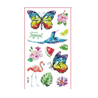 10 Sets Custom Waterproof Body Art Beautiful Children Glitter Temporary Tattoo Stickers 3D CE Certified Easy Apply & Remove
