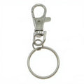 Wholesale Zinc Alloy Clasps Ring Key Chain Platinum Color 25x65x6mm Hole: 21mm 825189