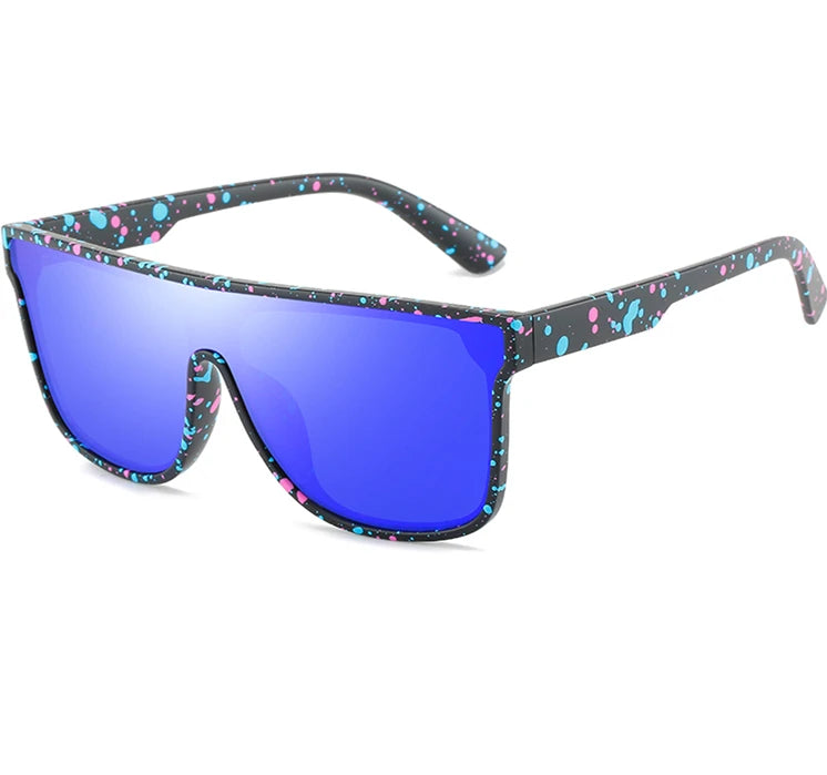 DUBERY 2025 Custom Women's Retro Polarized UV 400 Sunglasses Wholesale Blue and Red Frame Men's & Women's Fashion Sunglasses