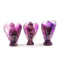 Huiying New Stone 1.5 Inch Amethyst Angel Waterfall Fountain Decoration Statue Sculpture Crafts