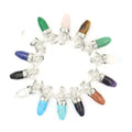 Natural Gemstone Bullet Pendant for Making Jewelry Necklace Chakra Healing Charm Silver Angle Point Crystal Choker