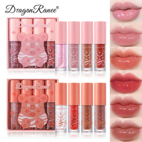 Dragon Ranee 4Colors/Sets Fashion Matte Liquid Lipstick Lipgloss Sets Moisturizer Waterproof Velvet Lip Glosses Gift Box