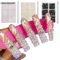 6 Grids/Pack Mix Sizes Half Round Pearls Flat Back Imitation Loose White Glue on Resin Beads Diy Jewelry Making Nail Pearl