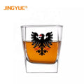 Custom Logo Lead Free Classic Lowball Personalized Etched Monogram 9oz Clear Square Whiskey Rock Glass for Hotel Bar