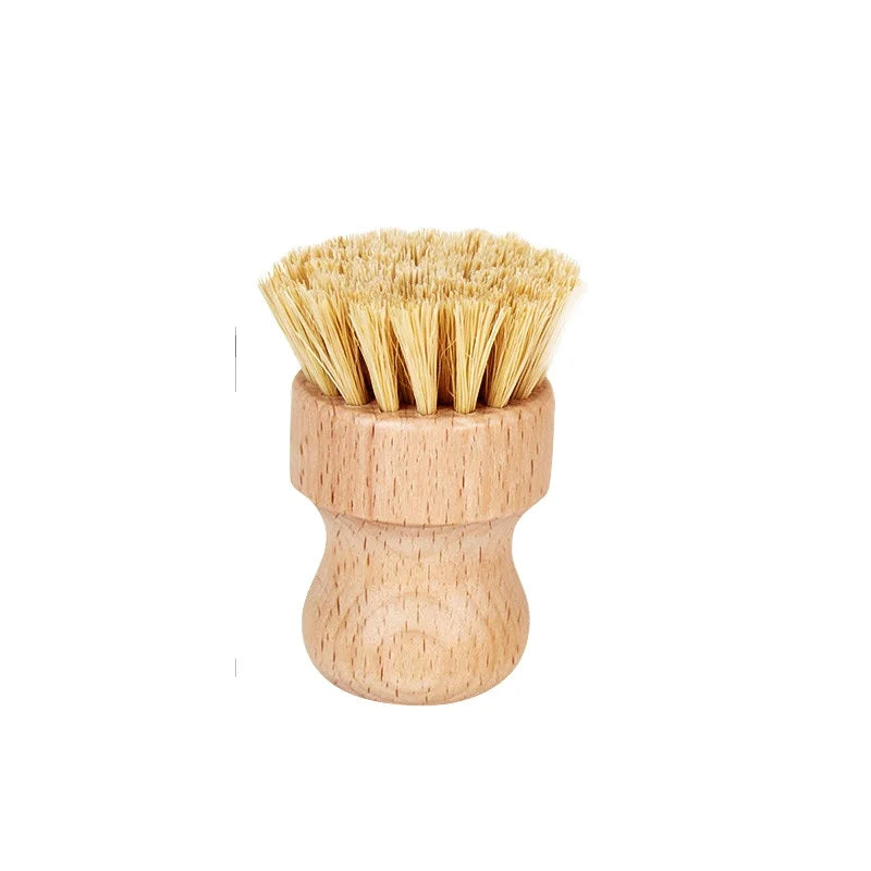 Kitchen Wooden Handle Cleaning Tools Pot Dish Sisal Cleaning Brush
