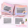 Pre-bond Self Adhesive Eye Lash Extensions Glue Free Eyelashes  Fluffy Thick Lash Clusters Press on  No Glue Cluster Lashes