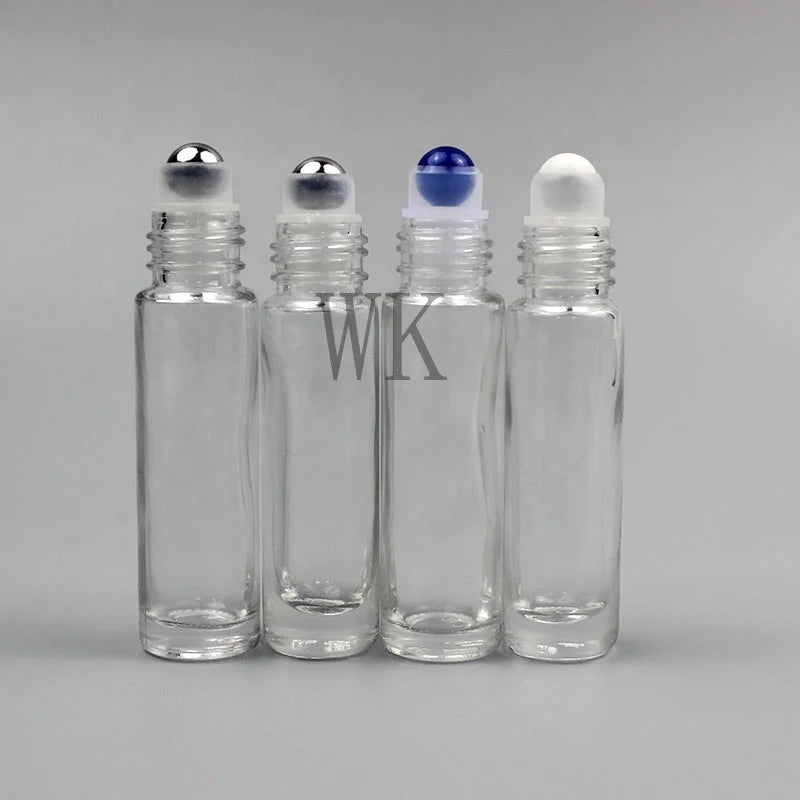 5ml Glass Perfume Bottle 10ml Amber Glass Bottle 5ml Amber clear Roller Bottle with Wooden Cap