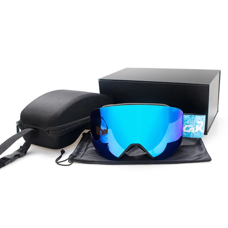 Yijia Optical Double Layer Magnetic Ski Goggles for Adults Windproof Anti-Fog Outdoor Snowboard Goggles Supplier Snow Goggles