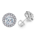 MSE-532 Women Romantic Fashion Earring Stub Jewelry 1CT Gold Plated 14K Gold Lab Diamond Earrings Gift Gold Party Stone