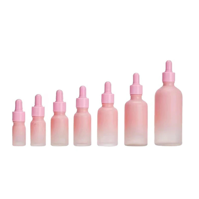20ml/30ml/50ml/60ml/100ml Custom Color Slim Glass Dropper Spray Bottles Screen Printing Spray Cap for Facial Mascara Wigs
