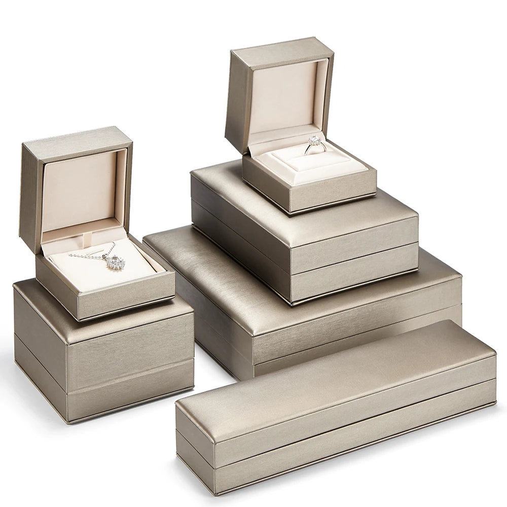 New Design square Gift Jewelry Box Luxury Ring Necklace Bangle Bracelet Sets Travel Big Drawing Leather Jewellery Storage Box