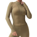 Women Ribbed Half Zip Pullover Fitness Work Out Clothing Shapewear Running Gym Top Yoga Long Sleeve Outdoor Cycling Jackets