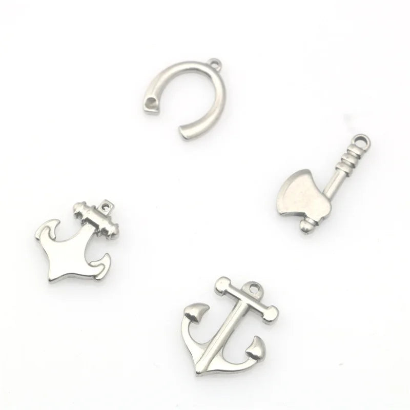Stainless Steel Horseshoe Boat Anchor Pendant Fashion Punk Style Small Summer 2022 DIY Pendant Accessories