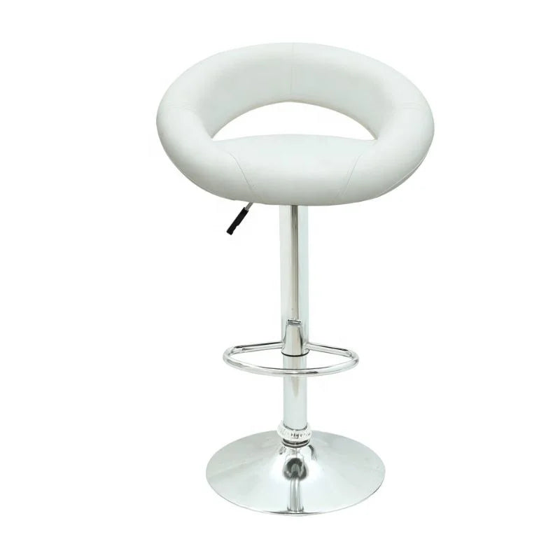Upscale Good Quality Leather Bar Stool with Chromed Base