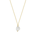 RINNTIN GPN22 Romantic Baroque Freshwater Pearl Necklace 925 Sterling Silver With Gold Plating Adjustable Chains for Women Gift