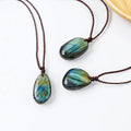 Wholesale Natural Strong Flash Blue Light Labradorite Pendant Healing Crystals Necklace Pendant for Gift