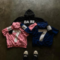 US Free Tax Heavyweight 500gsm Distressed Applique Embroidery 3D Pattern Custom Rhinestone Mens Zip Hoodie with Boxy Logo