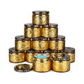 Empty 4oz 120ml Embossed Shiny Gold Candle Making Supplies Jar Vessels Electroplated with Lid