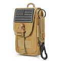 Tactical MOLLE Phone Pouch Smartphone Holster EDC Utility Organizer with Lock Card Holder & Tactical Gear Clip for Waist Belt