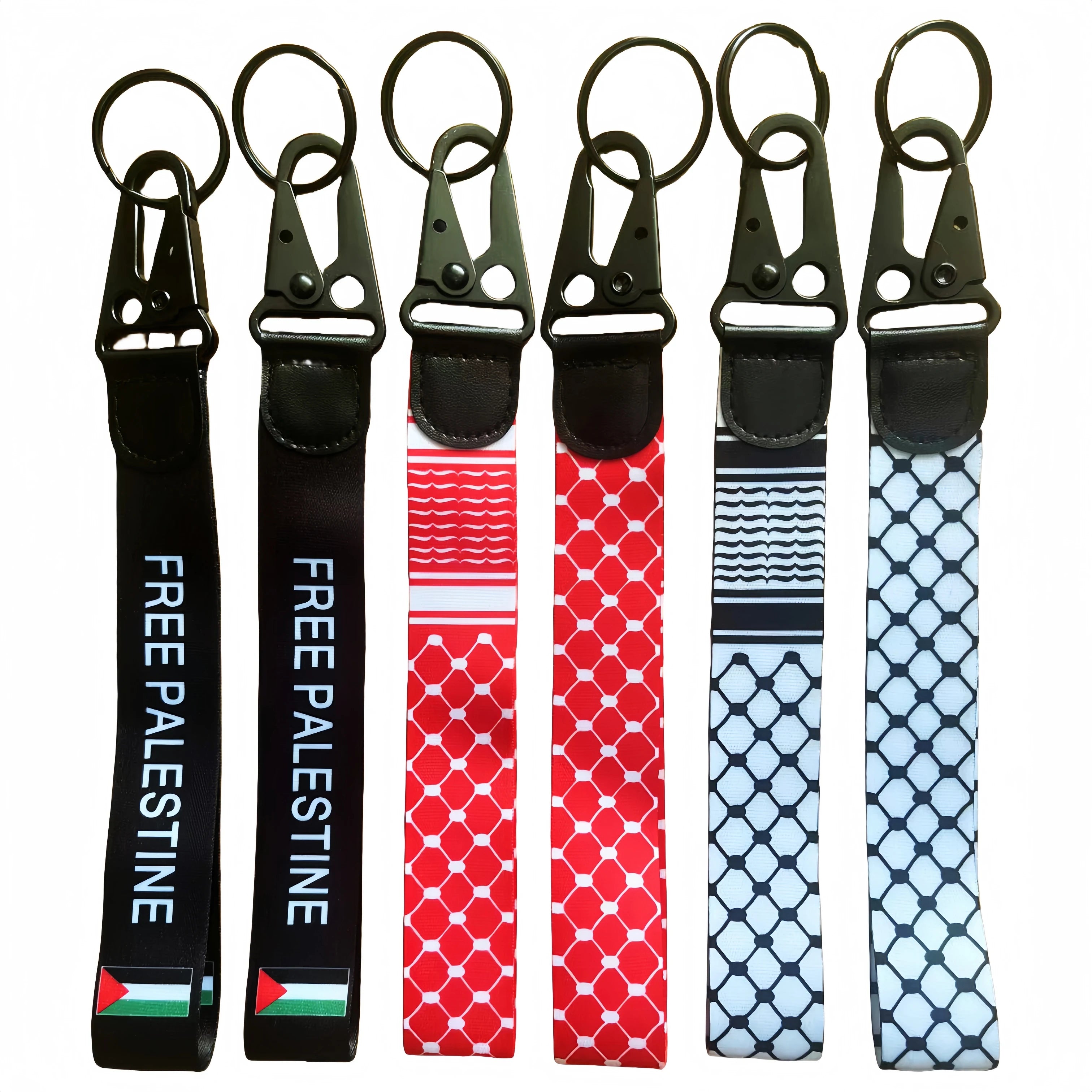 Customized Palestine Eagle Beak Lanyards Keychains Wristbands Palestine Flag Polyester Eco-Friendly Fashionable Promotional