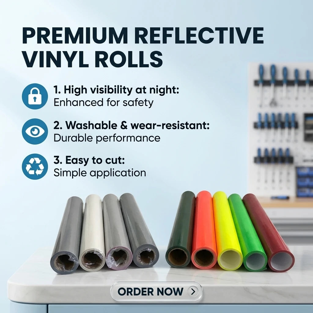 12Inch x 5Ft Reflective Heat Transfer Vinyl EasyWeed Stretch PU Iron On Film Low Temp Textile HTV for Clothing