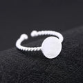 Wholesale Simple Design Jewelry Silver Open Adjustable Round Rings for Women