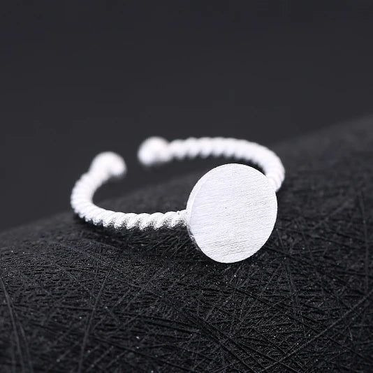 Wholesale Simple Design Jewelry Silver Open Adjustable Round Rings for Women